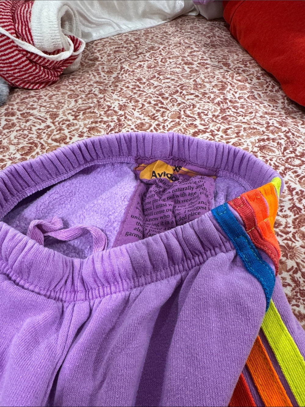 Aviator nation purple joggers with stripes - Picture 2 of 3